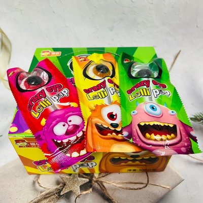 《萬聖節限定》福伯 馬來西亞 日日旺 眼睛造型棒棒糖 30支入 眼睛款 三種顏色