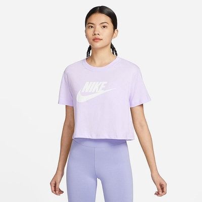 NIKE 短版T恤 休閒 慢跑 運動T恤 紫色短版上衣 BV6176-511