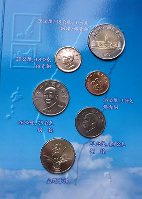 民國86年蝴蝶套幣一组1-3含雙色50元