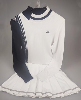 熱銷 韓版新款秋冬高爾夫服裝女針織上衣 時尚運動女裝高爾夫短裙套裝 可開發票
