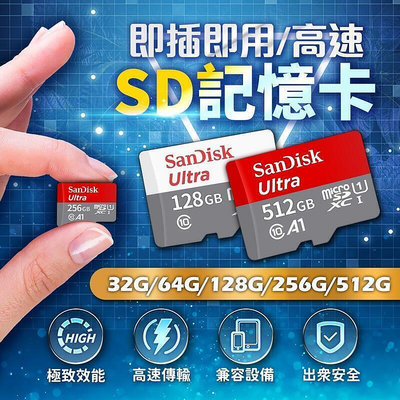 【現貨 】SanDisk記憶卡 C10規格 監視器攝影機加購專區  32~512G