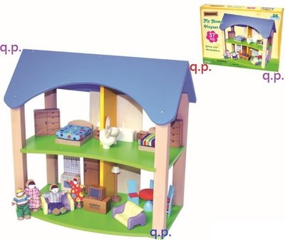 DIY 組裝 歐美風格 別墅 房屋 娃娃屋 木製玩具 娃娃房子 小家具 兩層樓房 小木屋 居家擺飾  兒童遊戲 建築模型