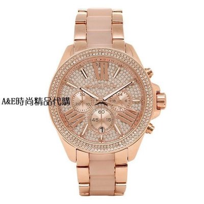 Michael Kors腕錶  MK6096大錶盤 滿鑽 三眼 玫瑰金石英女錶 手錶 美國代購-阿拉朵朵