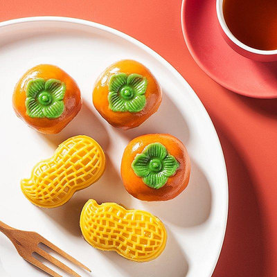 熱銷 柿子月餅模具手壓式冰皮柿柿如意好柿花生酥模型印具廣式2021 現貨 可開票發