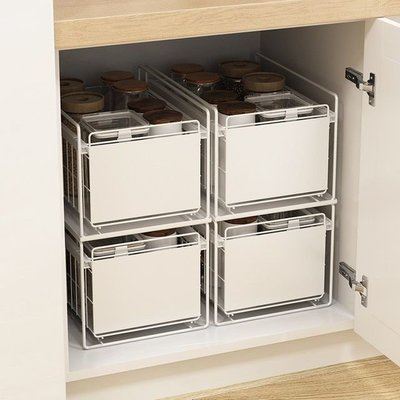 調料架矮款抽拉式廚房下槽置物架推拉伸縮櫥柜內分層收納單層-專業五金