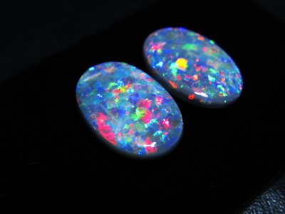 澳洲黑蛋白石一對 opal 8.85克拉 稀有珍貴 天然無處理【Texture &amp; Nobleness 低調與奢華】