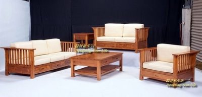 【設計私生活】柚木保羅全實木收納木製沙發、木板組椅-附坐墊、靠墊(免運費)234