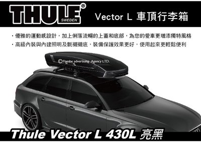 ||MyRack|| 【預購95折】Thule Vector L 430L 亮黑 車頂行李箱 雙開車頂箱 613701