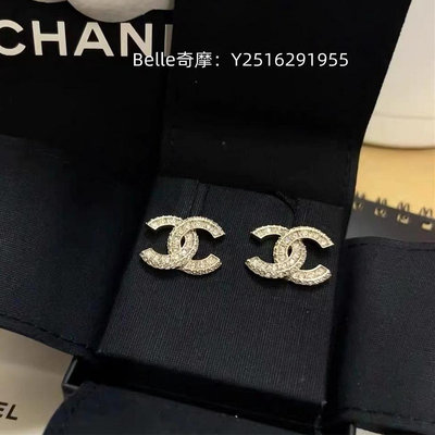 流當奢品 Chanel 香奈兒 經典淺金色 earrings 大水鑽 CC 耳環 A86504 現貨