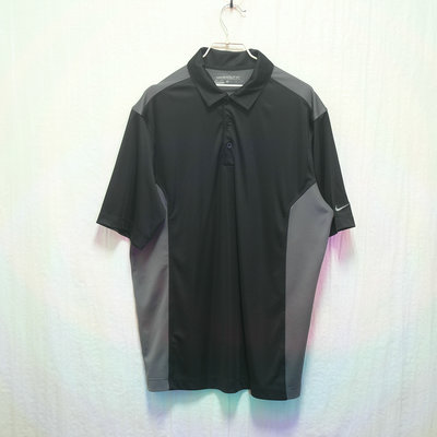 Nike 運動polo衫 polo衫 短袖 黑灰 拚色 golf 極稀有 老品 復古 古著 Vintage