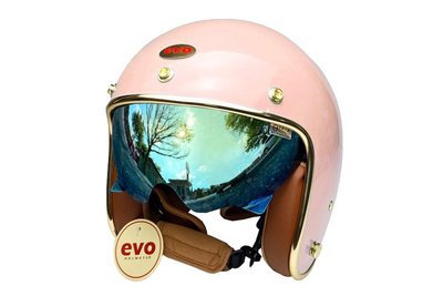 《JAP》EVO CA312 VENUS+PLUS 杏桃粉 內鏡電鍍 騎士帽 復古安全帽📌送現折400元