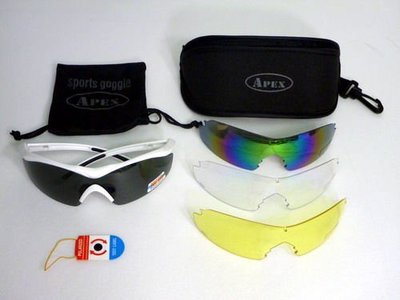 APEX 820 偏光眼鏡 太陽眼鏡 運動眼鏡 護目鏡 自行車風鏡 (寶麗來偏光全套附4種鏡片付腰包框有4色