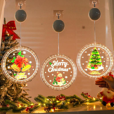 圣誕節裝飾燈彩色掛燈商場門店櫥窗氛圍燈圣誕樹掛件掛飾場景布置-奇點家居