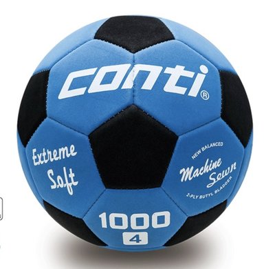 CONTI 4號 軟式安全足球 樂樂足球 S1000-4-BKB 藍/黑 超級柔軟~☆‧°小荳の窩 °‧☆㊣