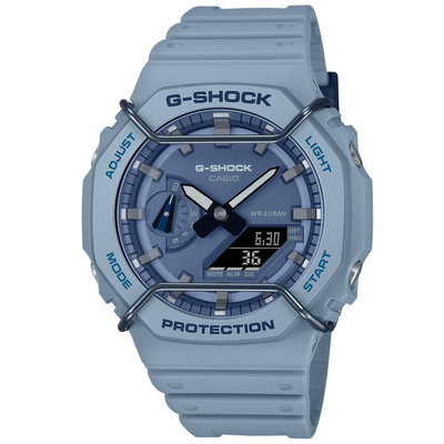 G-SHOCK 金屬防護 霧面時尚八角雙顯腕錶(GA-2100PT-2A)