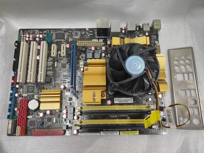 ASUS P5Q主機板 + Intel Pentium Core 2 Duo E8400 3.0GCPU含風扇 附檔板