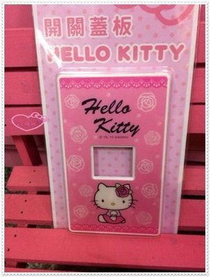 ♥ 小公主日本精品♥ Hello Kitty 開關蓋板(單孔)桃色側姿玫瑰33117201