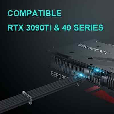 Gamingpunk RTX40904080顯卡延長線16pin轉8PIN模組線白色轉接線