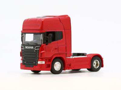 1:64 威利SCANIA拖頭貨車紅色模型仿真合金玩具精品新品