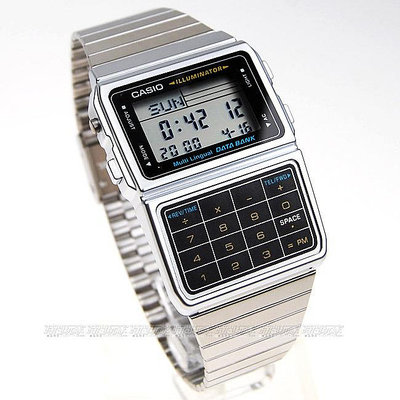 CASIO卡西歐 DBC-611-1 原價2625 電子錶 方型 計算機錶 不銹鋼 男錶 DBC-611-1D【時間玩家