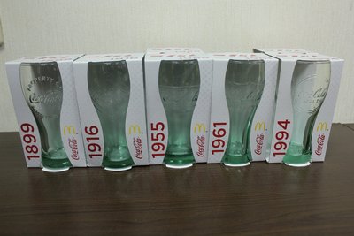 全新麥當勞 2012年限量版 Coca Cola可口可樂倫敦奧運喝采杯.2009 紀念限量 罐形玻璃杯2014曲線杯