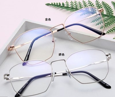 韓 小姐姐系 多邊設計造型平光眼鏡 簡約文青 細框 輕巧 學生 抗藍光 防風防塵眼鏡