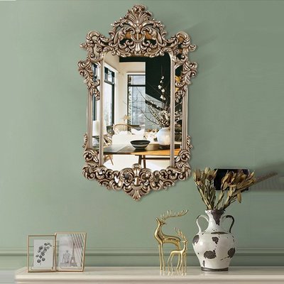 【現貨】北歐梳妝臺鏡簡約臥室貼墻化妝圓鏡子壁掛式浴室裝飾鏡衛生間掛鏡