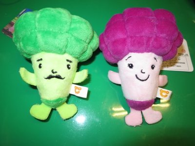 ///可愛娃娃///~4吋可愛的花椰菜絨毛娃娃~綠花椰菜~紫色花椰菜~婚禮小物~小花椰菜吊飾--約12公分