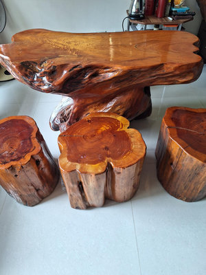 紅豆杉整體原木茶桌(如圖和4红豆杉原木)特價賣出