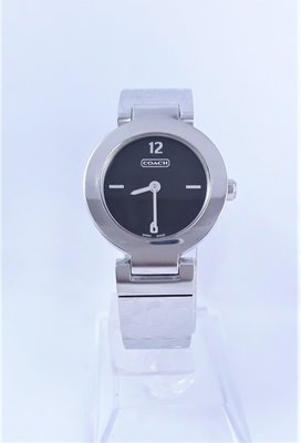 【Jessica潔西卡小舖】SWIS MADE正品時尚COACH黑色面盤,經典手環式石英錶