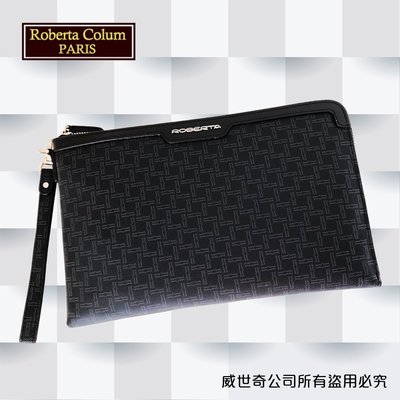 【Roberta Colum】諾貝達百貨專櫃手拿包 側背包 商務包(8911黑色)【威奇包仔通】