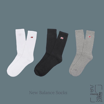 NEW BALANCE 刺繡LOGO 長襪 白//黑//灰【Insane-21】