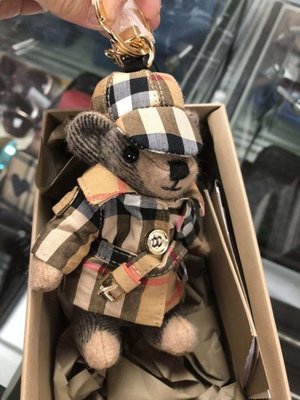 Burberry Teddy Bear 英國皇家格紋風衣小熊吊飾 焦糖
