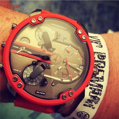 【熱賣精選】迪賽手錶 大錶盤手錶 男生手錶 瑞士手錶 歐洲風格 DIESEL手錶 雙機芯錶鋼帶石英手錶60555