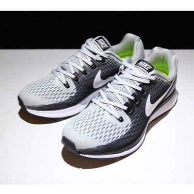 Nike ZOOM PEGASUS 34 黑白 漸層 輕量 慢跑鞋  透氣  男款公司級