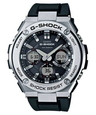 CASIO手錶G-SHOCK太陽能電力強悍防震耐衝擊構造GST-S110-1A  全新CASIO公司貨~GST-110