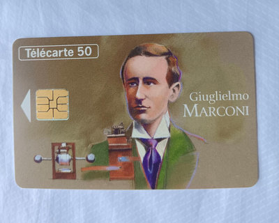 收藏電話卡 Giuglielmo Marconi 義大利工程師，1909諾貝爾物理學獎 無線電報設備 法國歐洲