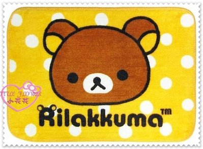 小花花日本精品♥ Hello Kitty  拉拉熊懶熊輕鬆熊地墊/腳踏墊/止滑門墊(黃)大臉點點22502100