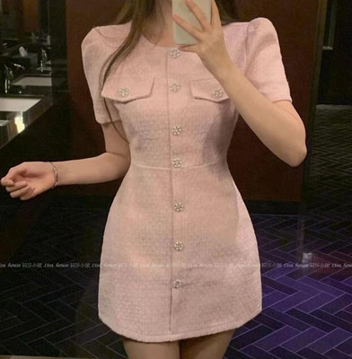 【莉莎小屋】💝正韓 Korea 春夏新品(代購)✈小香風氣質洋裝👚👖OP0505