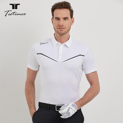 新款推薦 Teetimes 高爾夫服男短袖乾運動上衣polo衫春夏季彈力緊身T恤 TT-可開發票