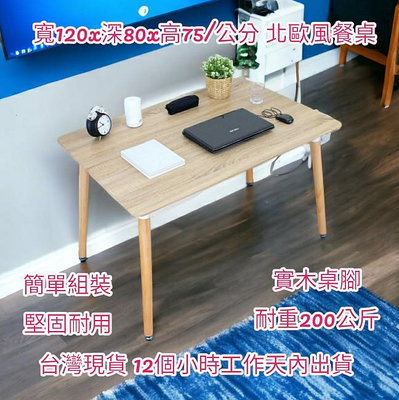 2色可選-北歐風格-大桌面-餐桌-書桌【全新品】拜拜桌-會客洽談桌-會議工作桌-咖啡桌-實木桌腳-QS-T5204