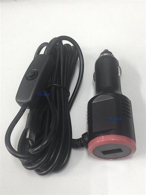 ☆ 配件專區 ☆行車記錄器專用車充線+USB+開關 8~36V 3A mini USB 車充線 低干擾 直型車充線