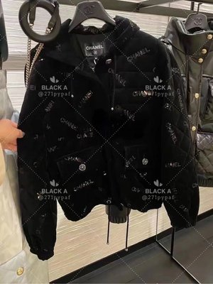 【BLACK A】Chanel 22B 黑色絲絨亮片刺繡羽絨外套 Jennie同款 價格私訊