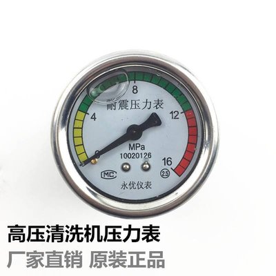 熊貓黑貓55/58/380/280型高壓清洗機配件通用圓表園表耐震壓力錶-一點點