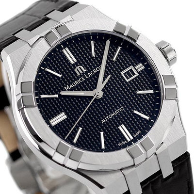 MAURICE LACROIX  AI6008-SS001-330-1 艾美錶 機械錶 42mm AIKON 黑色面盤 皮革錶帶