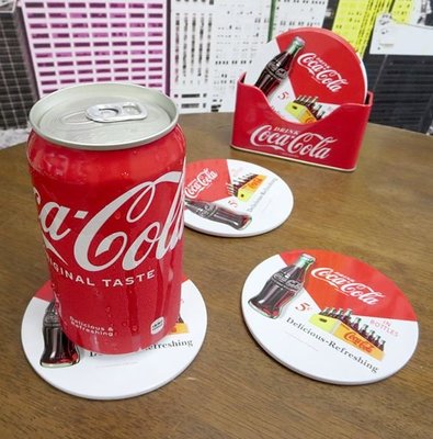 (I LOVE樂多)日本進口  Coca-Cola 可口可樂  啤酒杯墊 飲料杯墊 6 件套