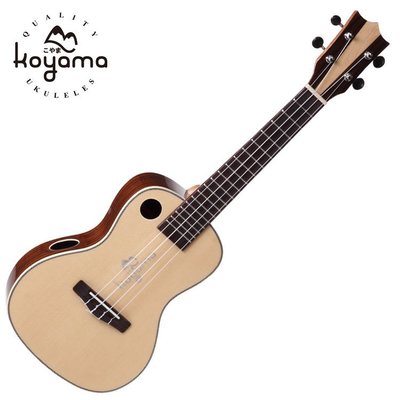 KOYAMA KYM-C200 側雙音孔系列 23吋烏克麗麗 雲杉單板玫瑰木側背 Concert ukulele