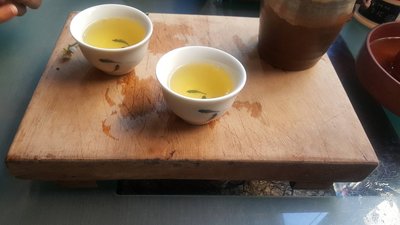 早期懷舊茶道具（無為禪房） 老檜木茶盤（乾式 小）厚茶盤  禪風茶道具  A01