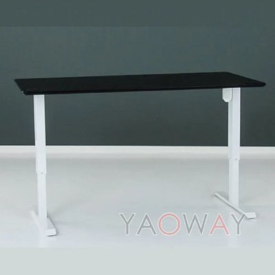 【耀偉】丹麥Conset501-33 電動升降桌/可加裝活動輪-寬132-172cm黑/白桌腳+桌板180x80cm