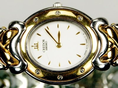 精品大師-CREDOR-18K半金鋼帶淑女石英錶/市價109000-極新真品